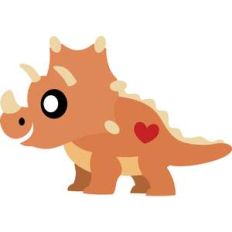 baby triceratops with heart