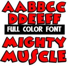 mighty muscle color font