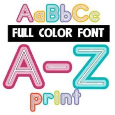 a-z print color font