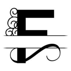 f split monogram family name frame