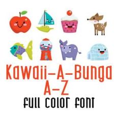 kawaii-a-bunga a-z full color font