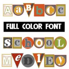 school medley color font