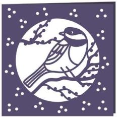chickadee bird moon card