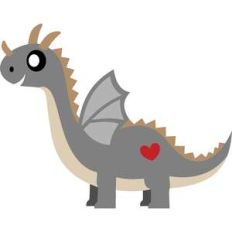 baby dragon with heart