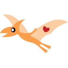 baby pteranodon with heart