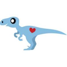 baby velociraptor with heart