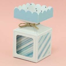 vertical candy box with window - scalloped