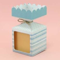 vertical candy big box with window - scalloped