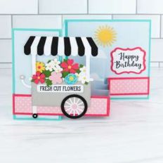 pop up box card flower cart
