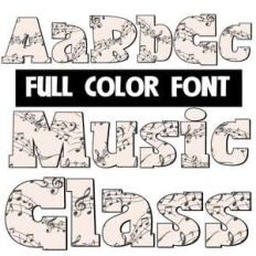 music class color font