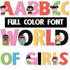 world of girls color font