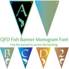 qfd fish banner monogram font