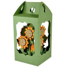 sunflower filled lantern