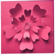 rose 3d flower card