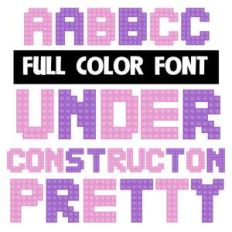 under construction pretty color font