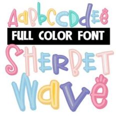 sherbet wave color font