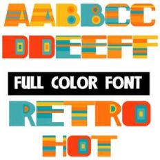 retro hot color font