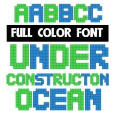 under construction ocean color font