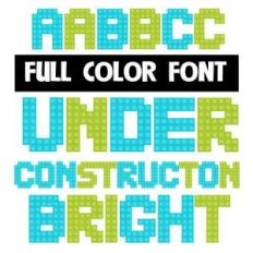 under construction bright color font