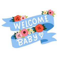 welcome baby flower banner