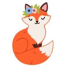 fox with flowers