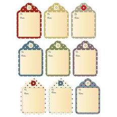 fall colors, polka dot gift tags