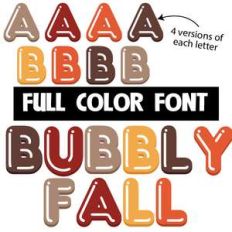 bubbly fall color font