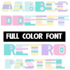 retro pastel color font