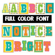 notice bright color font