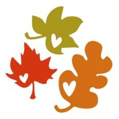 fall leaves with hearts