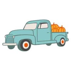 vintage autumn farm truck full color