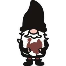 thanksgiving gnome holding turkey