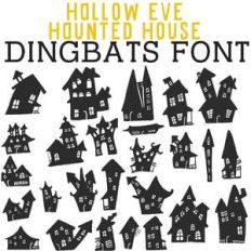 cg hallow eve haunted houses dingbats