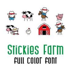 stickies farm full color font