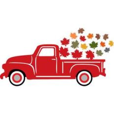 truck and autumn leaves