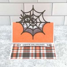 floating easel card spider web
