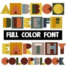 earthy colorblock color font