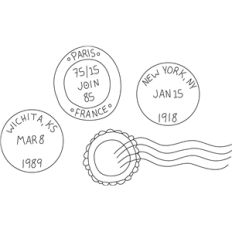 mail stamps sketch