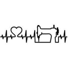 heartbeat sewing machine decal