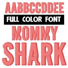mommy shark color font