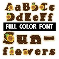 sunflowers color font