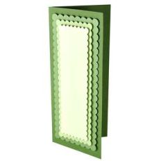 slim layered scalloped panels card