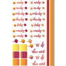 autumn leaves planner stickers