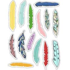 ml pretty feathers stickers