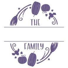 halloween family split monogram frame