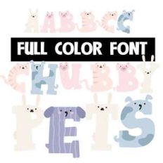 chubby pets color font