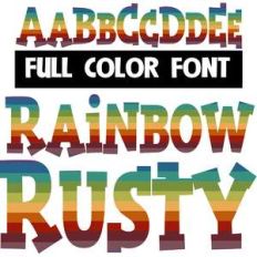 rainbow rusty color font