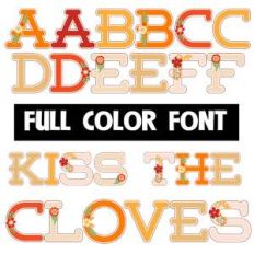 kiss the cloves color font