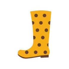 polka dotted rain boot