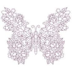 sketch and stitch floral butterfly